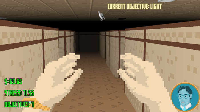 I'm The Boss Gameplay, Boss walking down corridor between cubicles