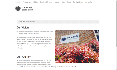 Haberfield Baptist About Us Page