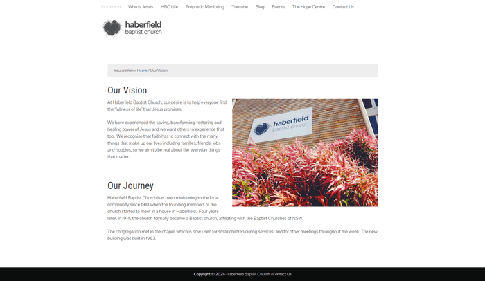 Haberfield Vision Page