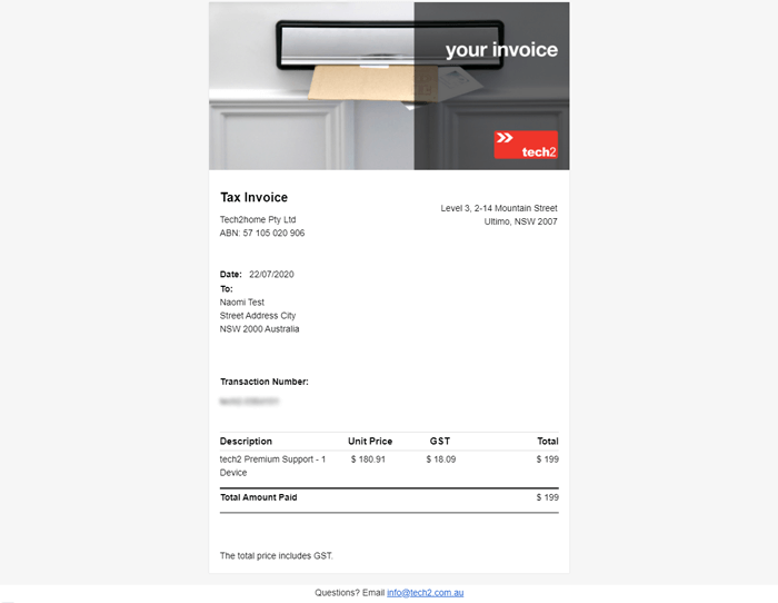 Invoice Email Template