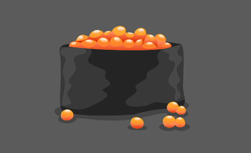 Fish Egg Nigiri Code Illustration with colour