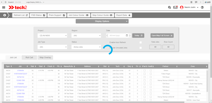 Refresh Spinner on click of 'Refresh List' Button