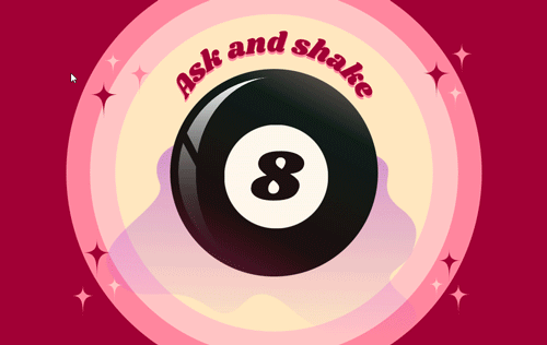 Animated image of Shake 8 Ball site