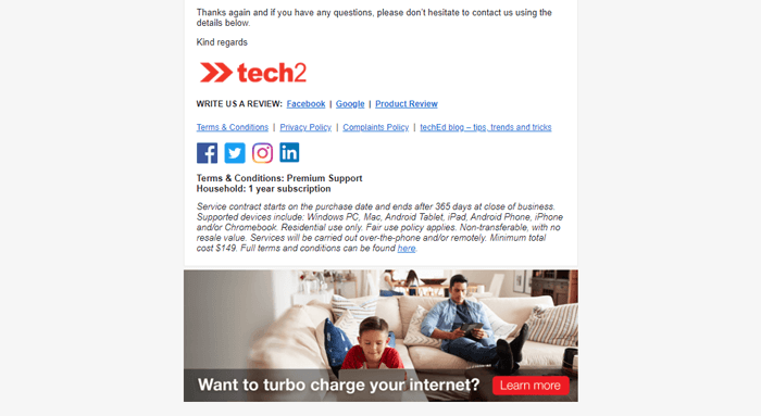 Welcome Email Template Turbo Promo