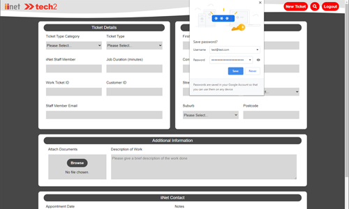 iiNet Login Page